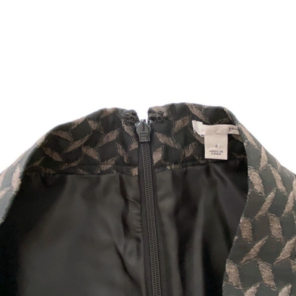 Halogen Nordstrom Brocade Skater Mini Skirt Black & Brown Pattern 4 - Picture 5 of 12